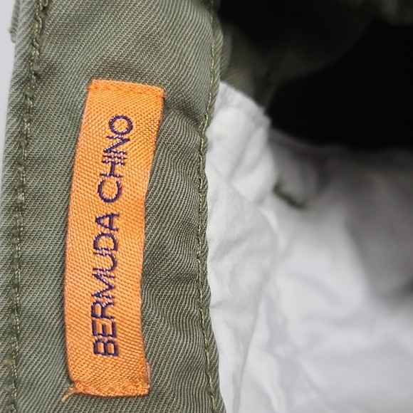 TORY BURCH 100% Cotton Bermuda Chino Olive Green Shorts Size 28 - Picture 3 of 16